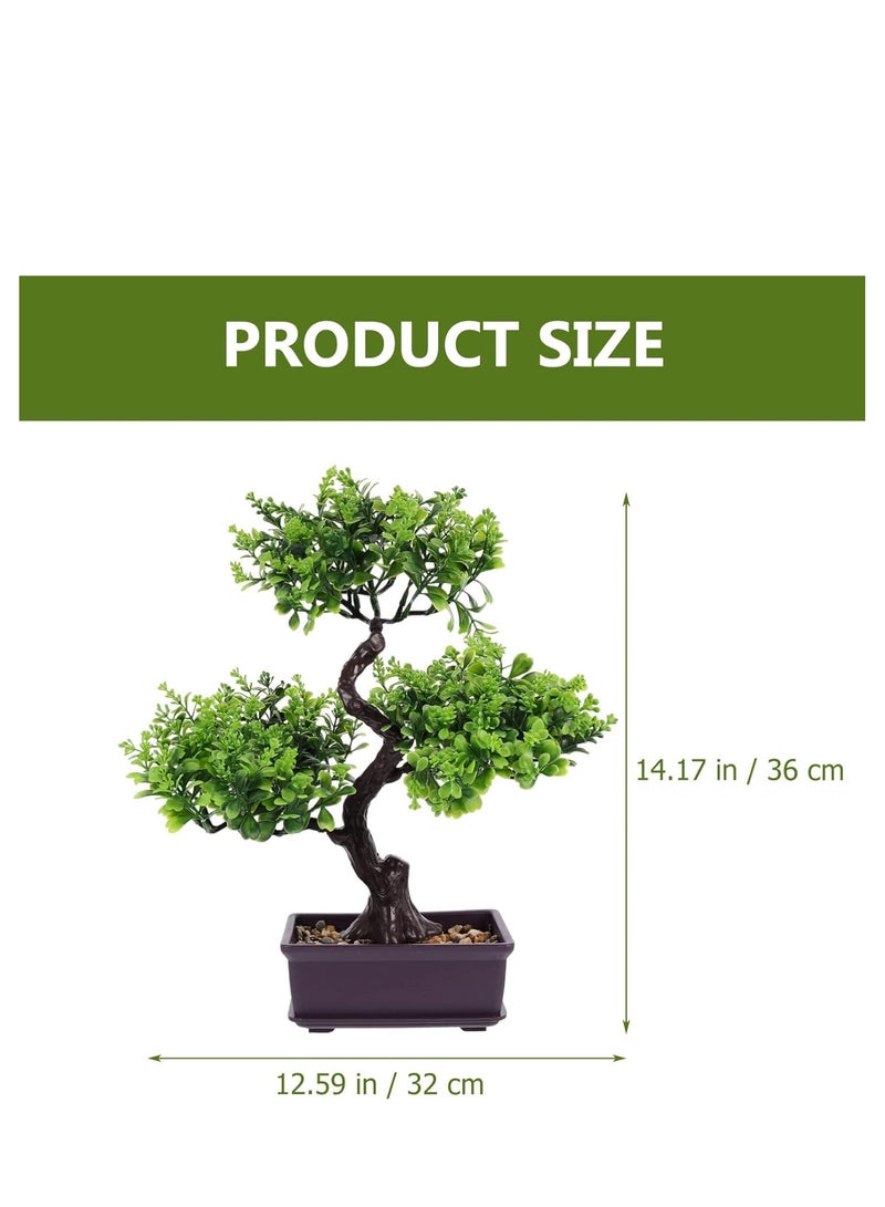 واي آند دي شجرة بونساي مزيفة من واي كيو بيست، نباتات صناعية بأصيص، نباتات بلاستيكية، زينة بونساي لديكور سطح المكتب وحفلات الزفاف، شجرة بونساي حمراء، مقاس 32 × 36 سم - Image 3