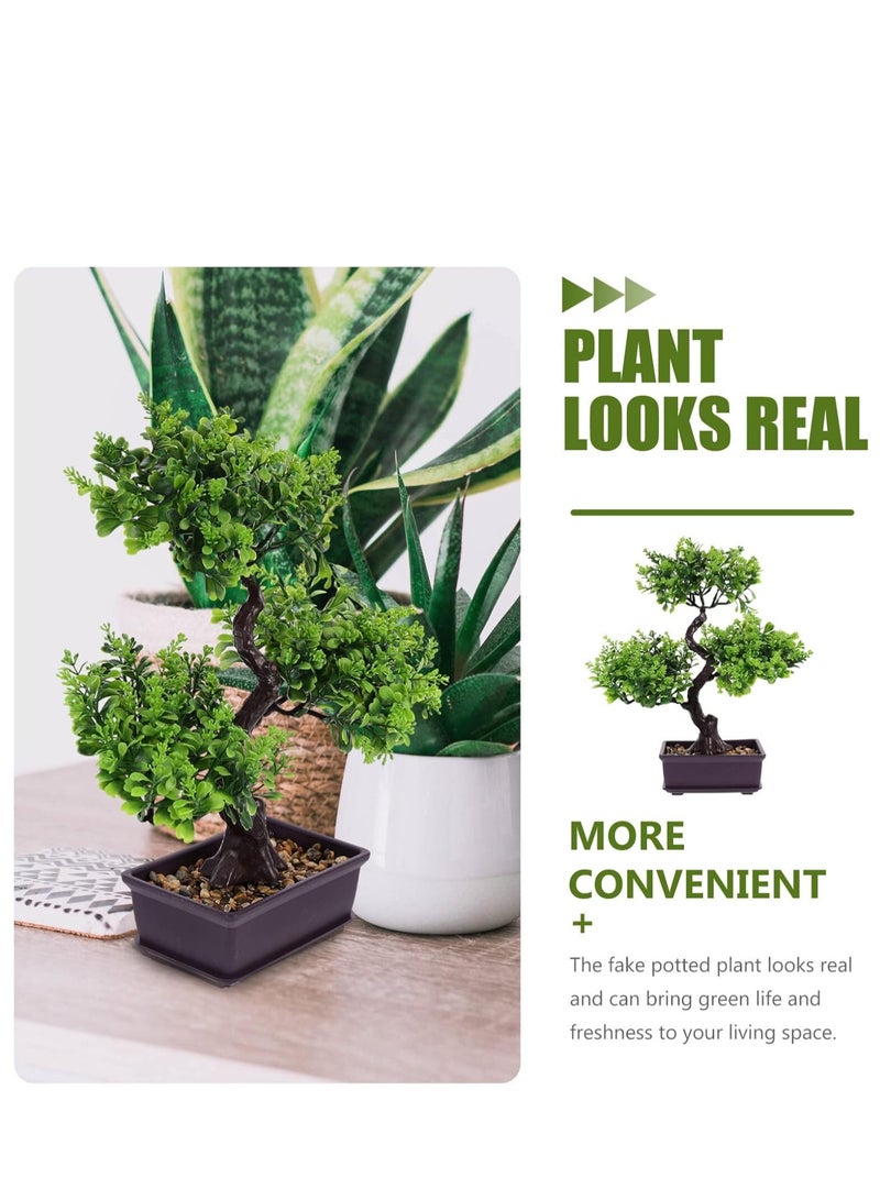 واي آند دي شجرة بونساي مزيفة من واي كيو بيست، نباتات صناعية بأصيص، نباتات بلاستيكية، زينة بونساي لديكور سطح المكتب وحفلات الزفاف، شجرة بونساي حمراء، مقاس 32 × 36 سم - Image 4