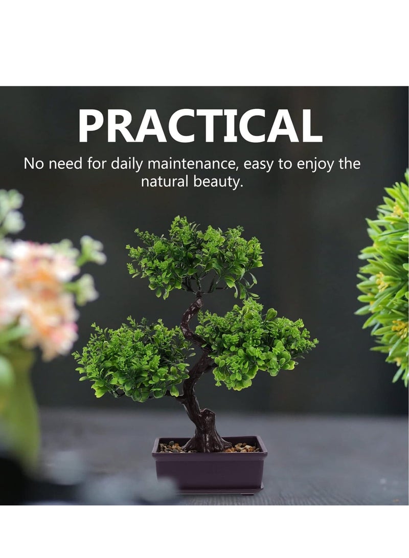 واي آند دي شجرة بونساي مزيفة من واي كيو بيست، نباتات صناعية بأصيص، نباتات بلاستيكية، زينة بونساي لديكور سطح المكتب وحفلات الزفاف، شجرة بونساي حمراء، مقاس 32 × 36 سم - Image 5