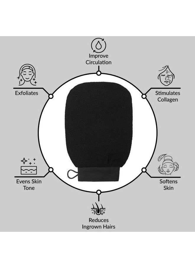 VALITIC Exfoliating Glove Body Scrubber Exfoliator Mitt For Use At Shower Or Bath Exfoliating Body & Face Dead Skin Remover Korean Style Exfoliating Women & Men Washcloth Pair Black  - Image 4
