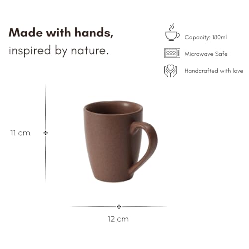 Beyond Homes Ceramic Coffee Mug Set of 2, 330 ml, Mocha Brown | Matte Smooth Textured | Microwave Safe Ceramic Cup Set for Kitchen, Tea Cups for Daily Use (2, Mocha Brown) - Image 4