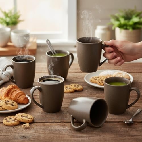Beyond Homes Ceramic Coffee Mug Set of 2, 330 ml, Mocha Brown | Matte Smooth Textured | Microwave Safe Ceramic Cup Set for Kitchen, Tea Cups for Daily Use (2, Mocha Brown) - Image 3