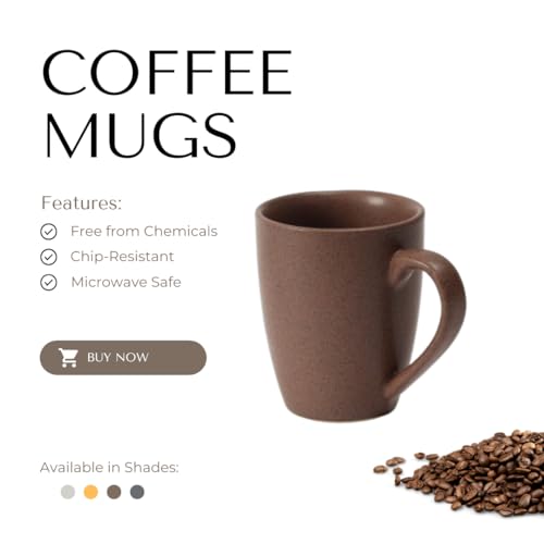 Beyond Homes Ceramic Coffee Mug Set of 2, 330 ml, Mocha Brown | Matte Smooth Textured | Microwave Safe Ceramic Cup Set for Kitchen, Tea Cups for Daily Use (2, Mocha Brown) - Image 2