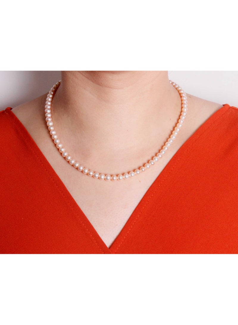 MIKURA Necklace 1L 42Cm, Freshwater Pearls, A Quality, Natural Multi Color, 5.5-5.0MM, 18KY - Image 4