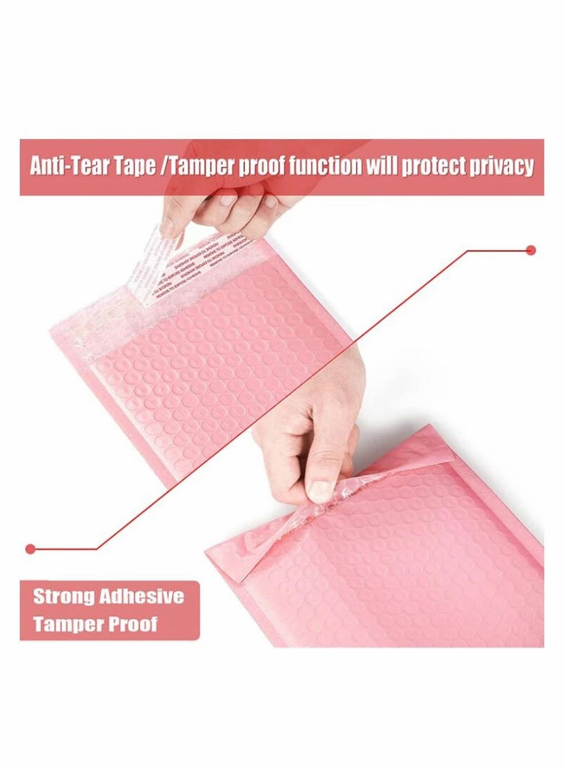 Excefore 50 قطعة من أكياس الفقاعات ذاتية الغلق وأكياس الفقاعات المضادة للكهرباء الساكنة وحقيبة مبطنة للشحن والتخزين والنقل (وردي، 20 × 15 سم) - Image 4