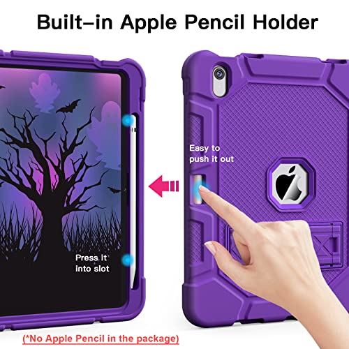 Azzsy Case for iPad (A16) 11th Generation 11 Inch 2025 / iPad 10th Generation 10.9 Inch 2022, [Built-in Pencil Holder] Heavy Duty Shockproof Rugged Protective Case, Purple - Image 4