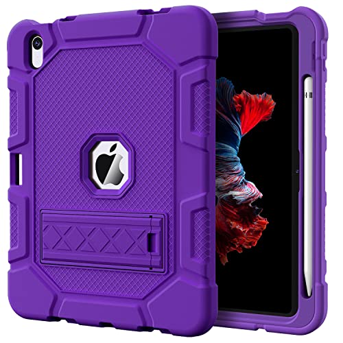 Azzsy Case for iPad (A16) 11th Generation 11 Inch 2025 / iPad 10th Generation 10.9 Inch 2022, [Built-in Pencil Holder] Heavy Duty Shockproof Rugged Protective Case, Purple - Image 1