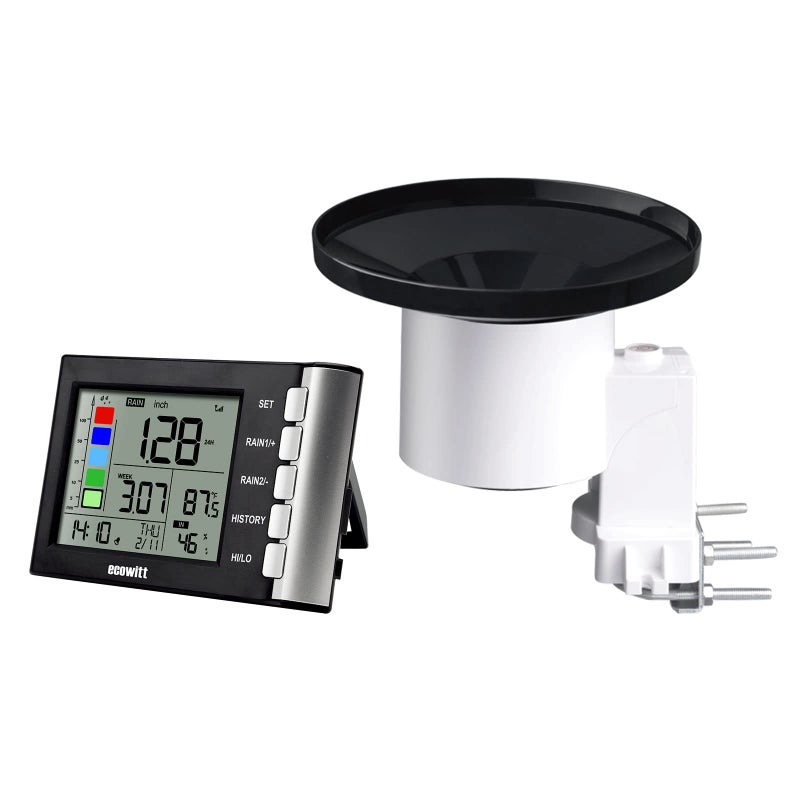 ECOWITT ECOWITT WH5360B Wireless Rain Gauge High Precision Digital 3in1 Weather Station with Indoor Thermometer and Hygrometer 