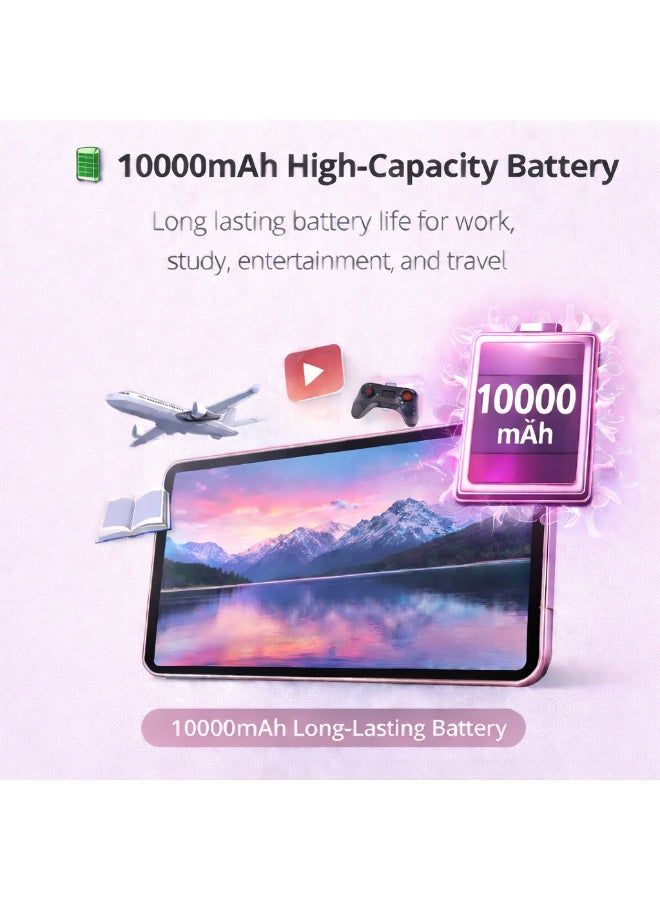 Telzeal P201 11-Inch Tablet (Pink), 12GB RAM + 512GB ROM, 10000mAh Battery, Dual SIM, 8MP+13MP Camera, Android 13, with Keyboard, Mouse & Accessories - Image 5