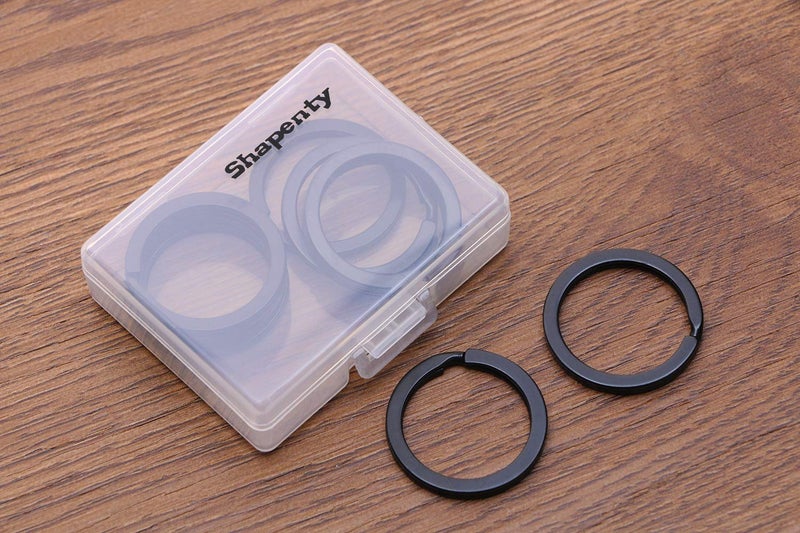 Shapenty 1 Inch/25mm Diameter Metal Flat Split Key Chains Rings for Home Car Keys Attachment (Black,10PCS/Box) - Image 4