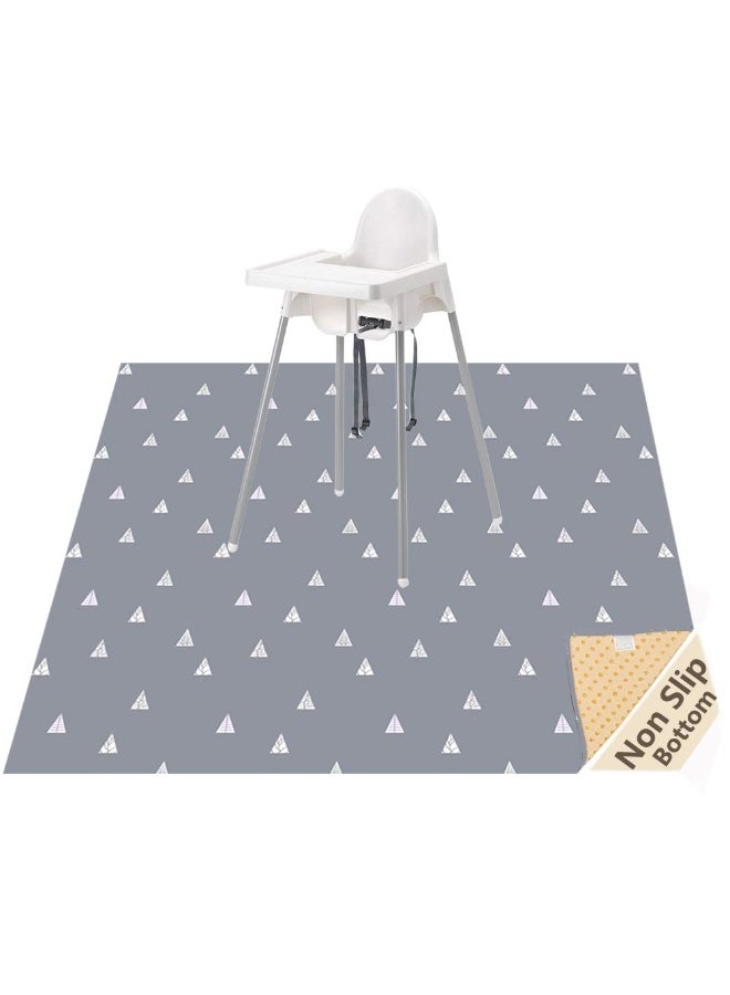 Womumon 51” Baby Splat Mat for Under High Chair/Arts/Crafts, WOMUMON Washable Waterproof Anti-Slip Floor Splash Mat, Portable Wipeable Spill Mat and Table Cloth - Image 1