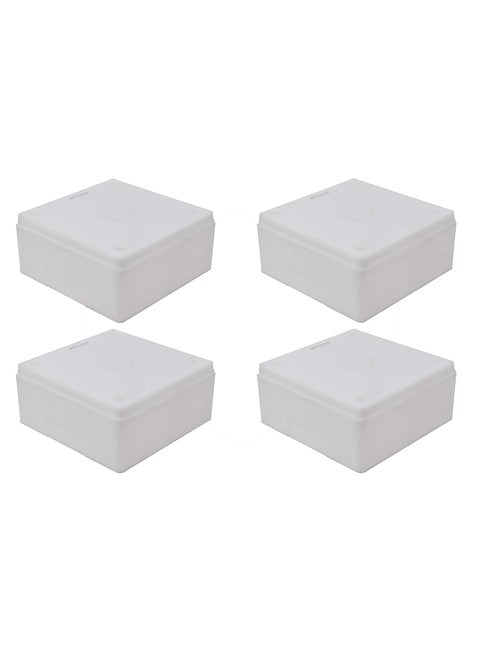 RASHRI One For All PVC Square Junction Box 4x4 Inches for CCTV Cameras Pack of 4