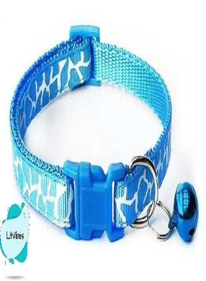 Litvibes Cat Collars Breakaway with Bell & Ribbed Design,Kitten & Small Dogs Soft Adjustable,Safe,Solid & Protection for Cats & Puppies,Cute Kitty Neckband with Unique Design-(Blue),14x2 cm - Image 2
