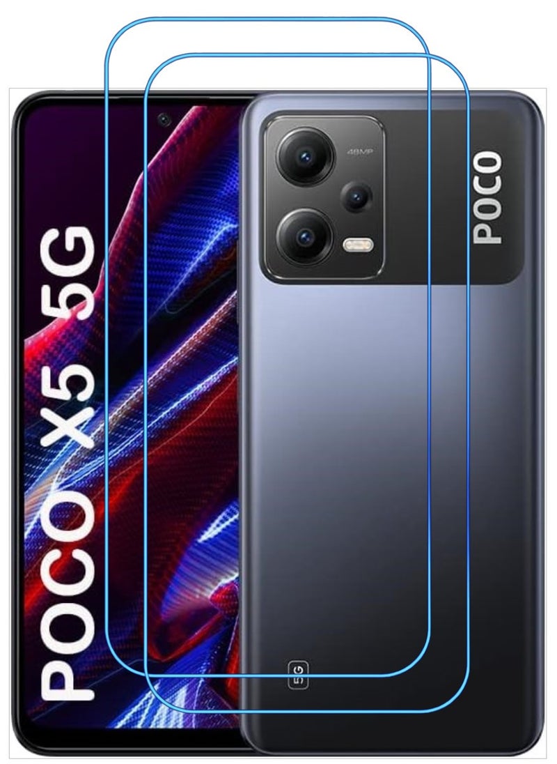 ACLIX 2 Pieces Antistatic ESD Dustproof Premium Quality High Definition Clear Tempered Glass Screen Protector Designed For Xiaomi Poco X5 - Image 1