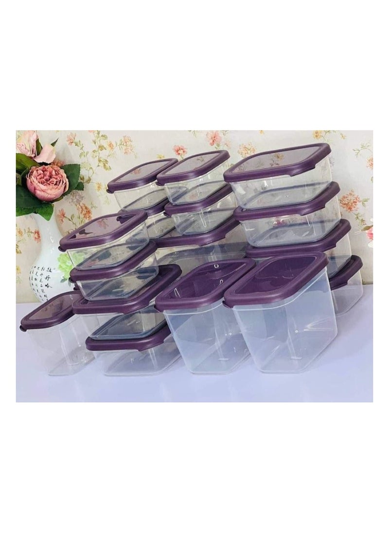 AKSA - aksa Set Of Healthy Plastic Refrigerator Containers - 18 Pieces - Image 1