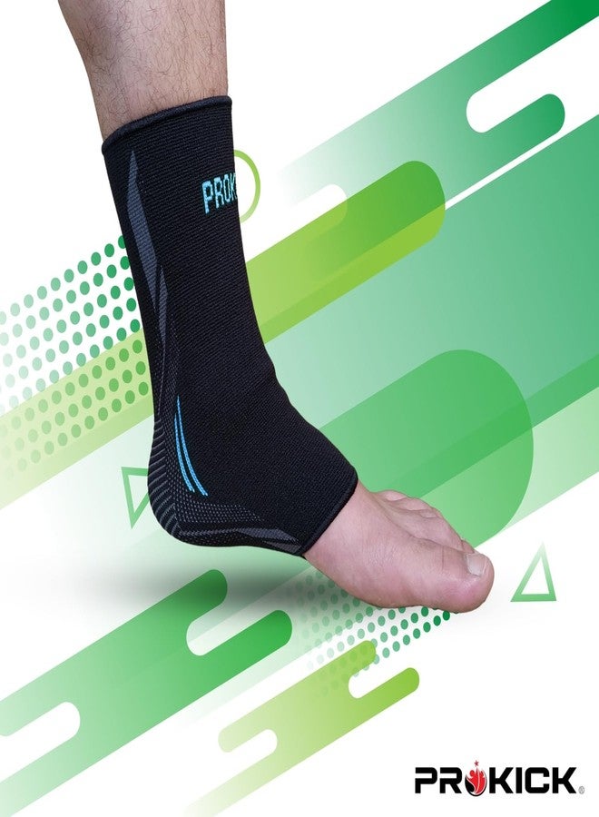 Prokick FlexiGrip Ankle Support| Ankle Support for Gym|Ankle Support for Men Women Workout|Ankle Support for Tennis, Volleyball, Cricket|1 Pair|Black/Blue - Small - Image 2