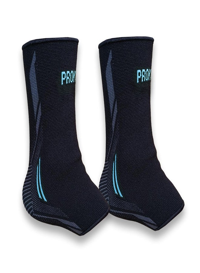 Prokick FlexiGrip Ankle Support| Ankle Support for Gym|Ankle Support for Men Women Workout|Ankle Support for Tennis, Volleyball, Cricket|1 Pair|Black/Blue - Small - Image 1