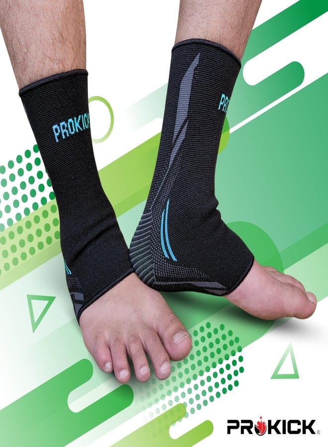 Prokick FlexiGrip Ankle Support| Ankle Support for Gym|Ankle Support for Men Women Workout|Ankle Support for Tennis, Volleyball, Cricket|1 Pair|Black/Blue - Small - Image 4