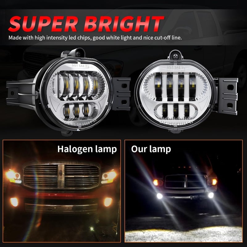 XPCTD LED Fog Lights for Dodge Ram 1500/2500/3500 - Image 2