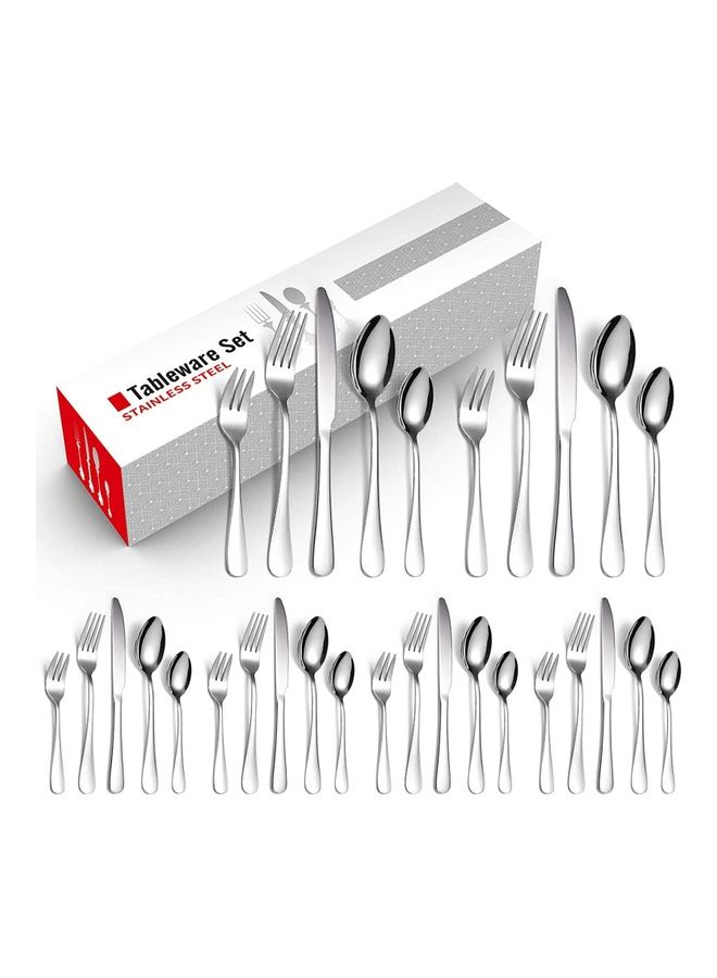 NIBEMINENT 30-Piece Cutlery Set Silver