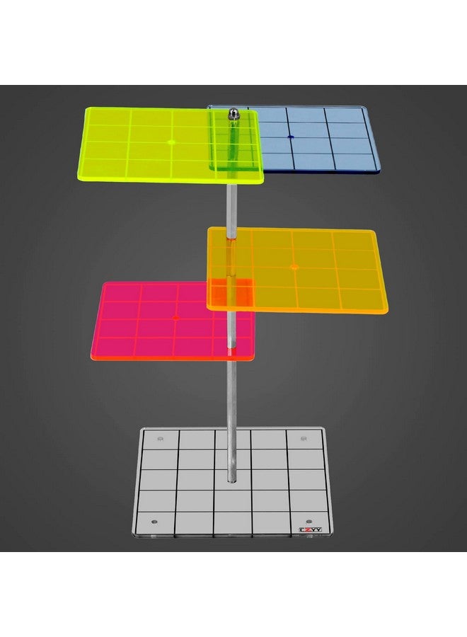 CZYY 3D Combat Risers Set Colored Acrylic Connected by Metal Pillars Flying Miniature Flight Stand with 1 Inch SquareGrid Great Wargame Space for D&D and Other Tabletop RPG - Image 1