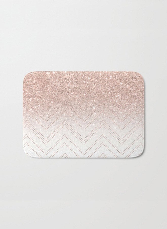 NIBEMINENT Geometric Pattern Anti-Skid Doormat White/Pink 40 x 60cm