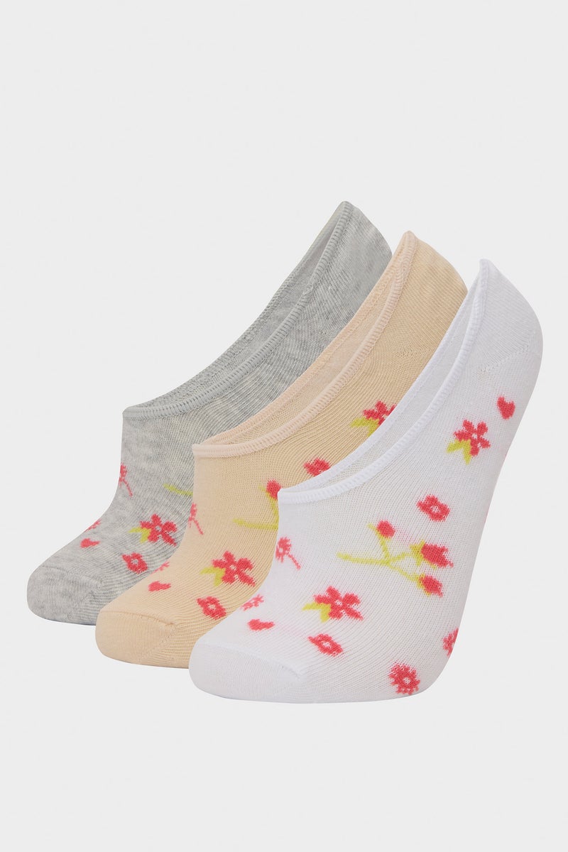 DeFacto Multicolour Woman Woman 3 Piece Cotton Ballerina Socks Casual - Image 1