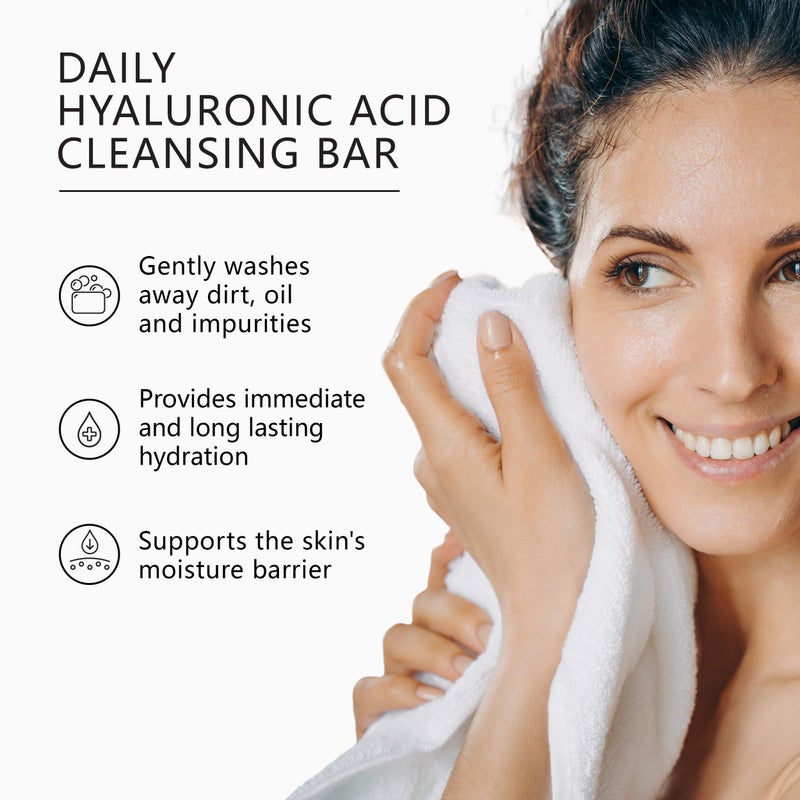 Asterwood Hyaluronic Acid Cleansing Face Soap - Collagen Boosting, Hydrating, Plumping, Soothing - Fragrance-Free - Suitable for Sensitive Skin - 3.5 Oz - Image 2