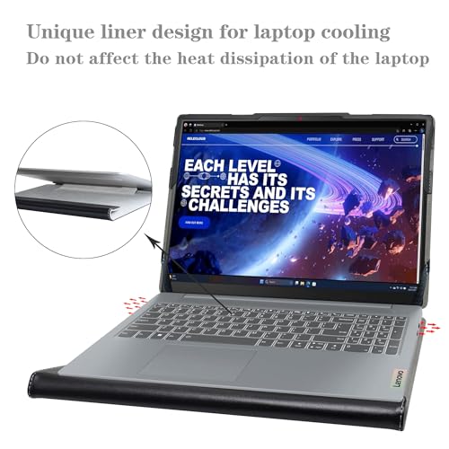 Alapmk Protective Case for Lenovo Yoga Slim 7i Aura Edition Intel 15/Ideapad Slim 5i 15 Gen 10/Ideapad Slim 5i 15 Gen 9/IdeaPad Slim 3i 15 Gen 10/IdeaPad Slim 3X Gen 10 15,Black - Image 4