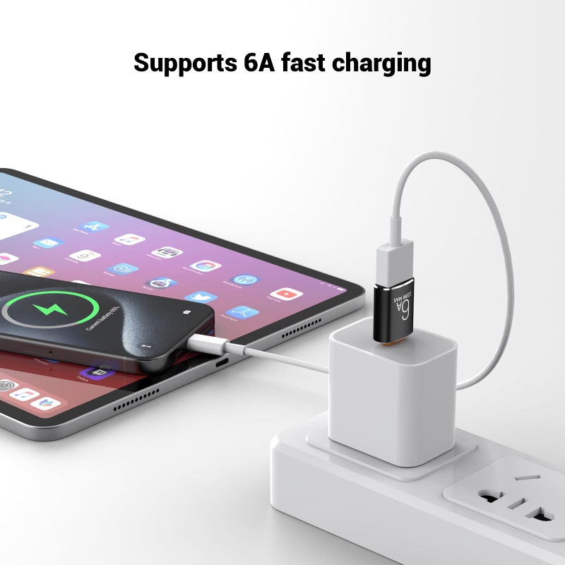 Pastall 10 Pack 10Gbps/120W USB C to USB3.1 Adapter,Black Type C Male to USB Female Adapter for Smartphone, PC, Laptop, Tablet, Keyboard etc. - Image 4