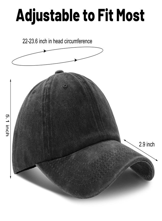 Outink Vintage Washed Baseball Cap for Men Women Adjustable Baseball Hat Classic Distressed Cotton Dad Hat(1Pack, Black) - Image 5