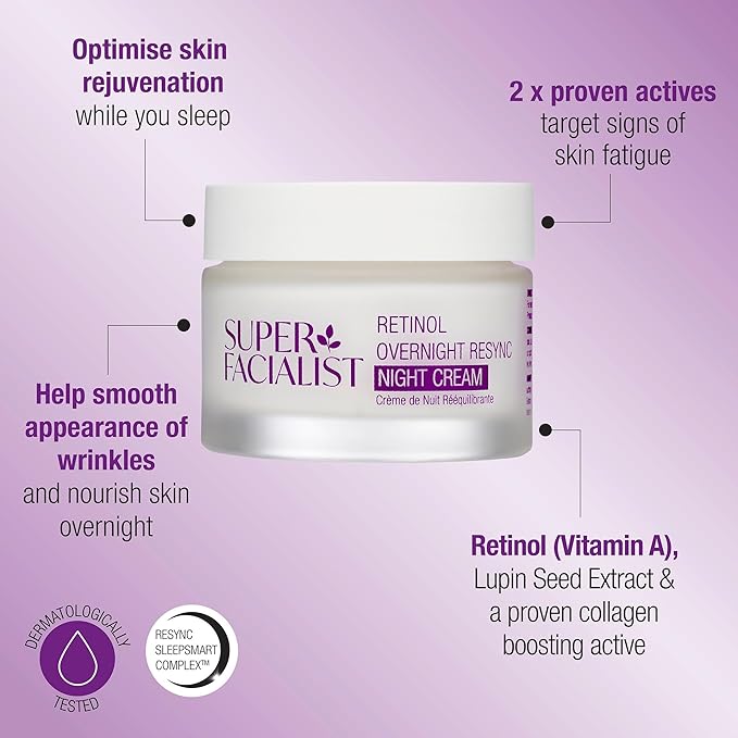 Super Facialist Vitamin C Overnight Resync Night Cream SleepSmart Complex Shea Butter Licorice Extract Radiant Youthful Skin Vegan Friendly 50ml - Image 2