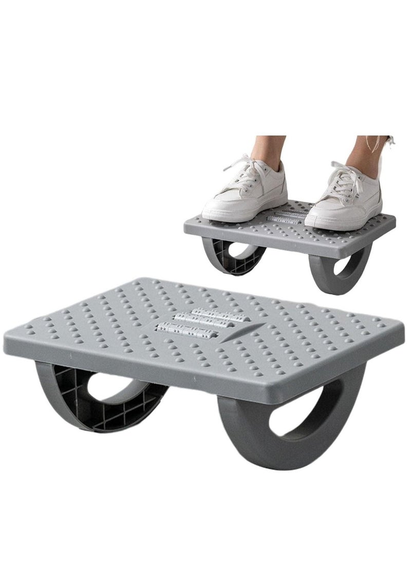 إسكدنيا Ergonomic Foot Rest Under Desk, 180° Rocking Desk Foot Stool with Massage Surface, Foot Massager for Home, Office, Relieve Leg Pressure (Grey) - Image 1