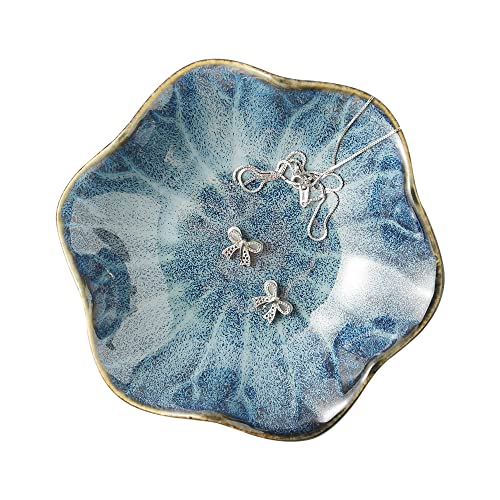 Mecaikru Jewelry Dish, Ceramic Trinket Tray, Small Ring Dish Holder, Key Bowl, Home Decoration for Friends Sisters Mother - Image 1