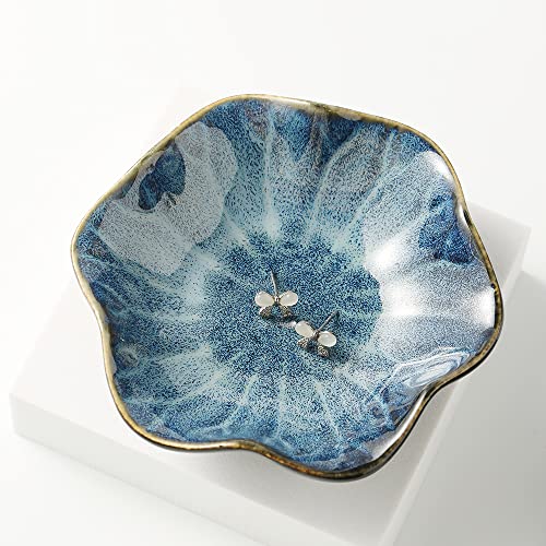 Mecaikru Jewelry Dish, Ceramic Trinket Tray, Small Ring Dish Holder, Key Bowl, Home Decoration for Friends Sisters Mother - Image 5