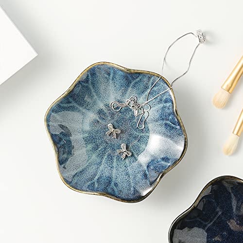 Mecaikru Jewelry Dish, Ceramic Trinket Tray, Small Ring Dish Holder, Key Bowl, Home Decoration for Friends Sisters Mother - Image 4
