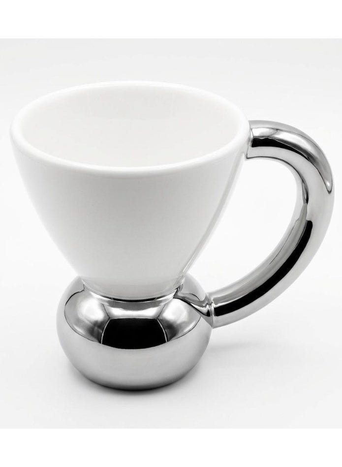AKDC CERAMIC MUG 350ML  WHITE/SILVER - Image 1