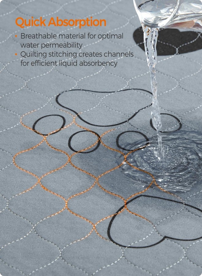 Feandrea Washable Dog Pee Pad, 2 Pack, Reusable, 24 x 18 Inches, S, Waterproof Pet Training, Leakproof, Non-Slip, Super Absorbent, Gray UPTD018G01 - Image 4
