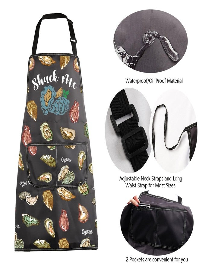 MBMSO Oyster Shucking Apron Shuck Me Oyster Apron Oyster Lover Gifts Oyster Roast Apron Chef Apron Oyster Apron with Pockets (Oyster Apron-b) - Image 5