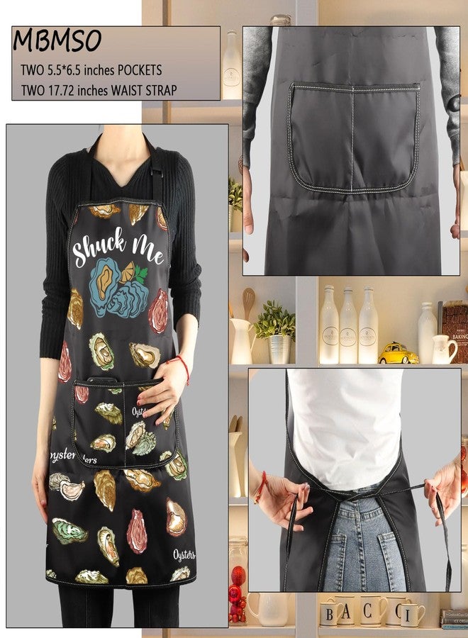MBMSO Oyster Shucking Apron Shuck Me Oyster Apron Oyster Lover Gifts Oyster Roast Apron Chef Apron Oyster Apron with Pockets (Oyster Apron-b) - Image 3