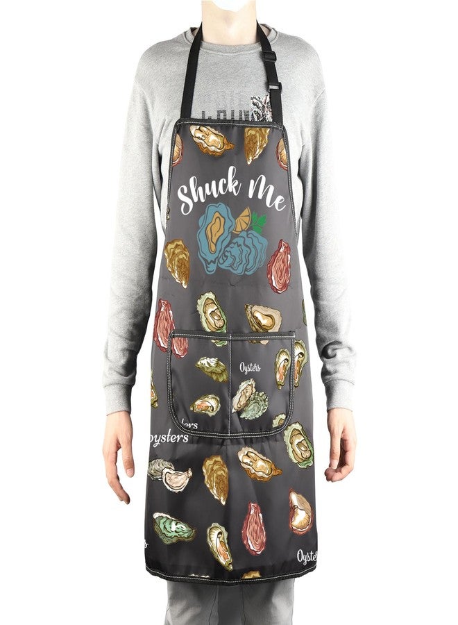 MBMSO Oyster Shucking Apron Shuck Me Oyster Apron Oyster Lover Gifts Oyster Roast Apron Chef Apron Oyster Apron with Pockets (Oyster Apron-b) - Image 4