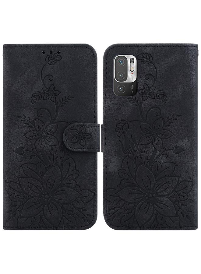 The Bros Case For Xiaomi Redmi Note 10 5G / Poco M3 Pro Lily Embossed Leather Phone Case