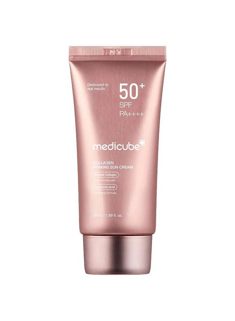 Medicube Collagen Firming Sun Cream 50ml, SPF50+ PA++++, Collagen Complex Water Resistant Sunscreen for Men and Women, Whitening, Wrinkle Improvement and UV Protection - Image 1