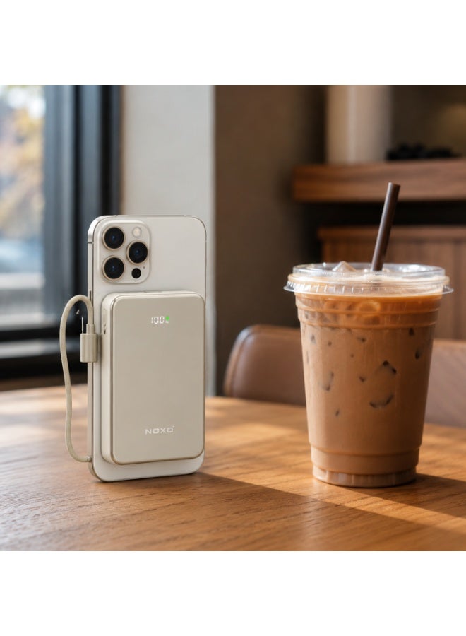NOXO PN-12 10000mAh 22.5W Fast Charging Magnetic Wireless Power Bank with 15W Wireless Charging, 20W Type-C & 22.5W USB-A Output, Dual Type-C Input, Portable Battery Charger for Compatible Smartphones, Travel, Office and Outdoor Use - Image 2