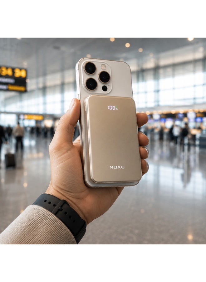 NOXO PN-12 10000mAh 22.5W Fast Charging Magnetic Wireless Power Bank with 15W Wireless Charging, 20W Type-C & 22.5W USB-A Output, Dual Type-C Input, Portable Battery Charger for Compatible Smartphones, Travel, Office and Outdoor Use - Image 3