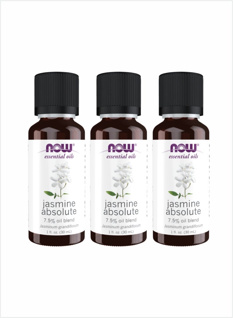 NOW Jasmine Absolute Blend - Premium Aromatherapy Floral, 30ml (Pack of 3)