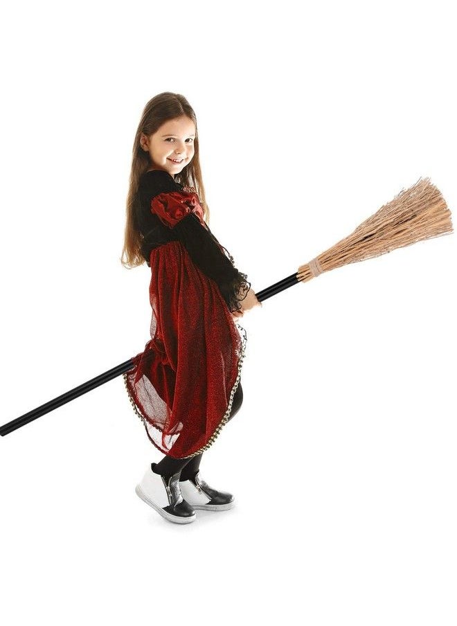 Mudder - Witch Broom Costume Accessories Wizard Broomstick Cosplay Broom Props Realistic Wizard Flying Broom Stick Accessory For Costumes (2 Pieces) - Image 1