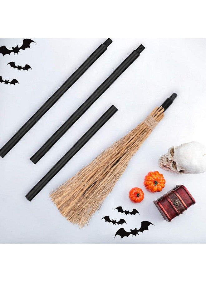 Mudder - Witch Broom Costume Accessories Wizard Broomstick Cosplay Broom Props Realistic Wizard Flying Broom Stick Accessory For Costumes (2 Pieces) - Image 1