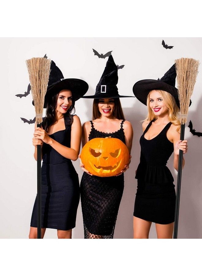 Mudder - Witch Broom Costume Accessories Wizard Broomstick Cosplay Broom Props Realistic Wizard Flying Broom Stick Accessory For Costumes (2 Pieces) - Image 1