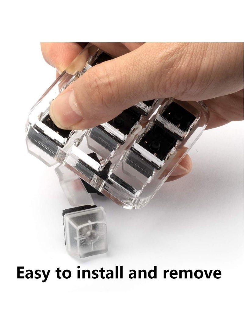Key Switch Tester, Mechanical Keyboards Testing Clear Keycaps, 9 Key Switch Tester Tool with Keycap Puller with Clear Keycaps and O Rings